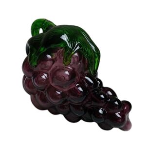 VTG Hand Blown Glass Grapes‎ Fruit Basket  Art Murano Style
